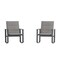 Merrick Lane Brevyn Set of 2 Flex Comfort Outdoor Rocking Chairs with Steel Frames